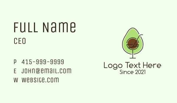 Avocado Juice Drink Business Card Design Image Preview