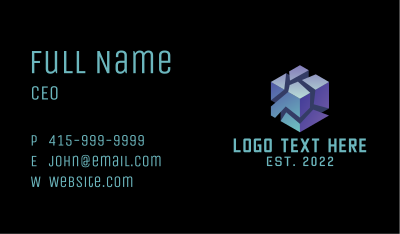 Gaming 3D Cube Business Card Image Preview