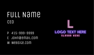 Retro Neon Letter Business Card Image Preview