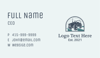 Agricultural Tractor Field Business Card Image Preview