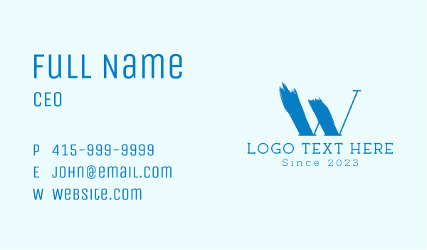 Brush Stroke Letter W Business Card Design Image Preview