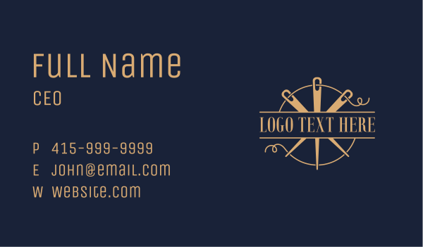 Needle Tailoring Seamstress Business Card Design Image Preview