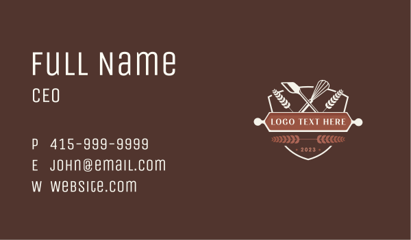 Baking Pastry Whisk Business Card Design Image Preview
