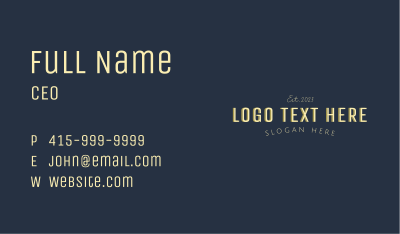 Classic Professional Business Wordmark  Business Card Image Preview
