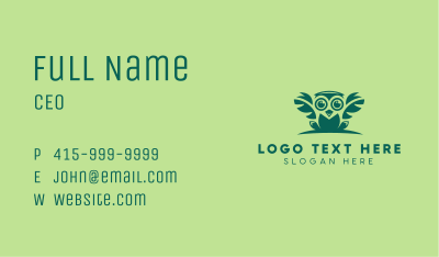 Green Owl Bird Business Card Image Preview