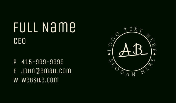 General Round Lettermark Business Card Design Image Preview
