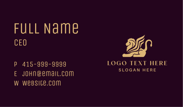 Lion Wing Beast Business Card Design Image Preview