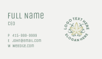 Hemp Weed Line Circle Business Card Image Preview