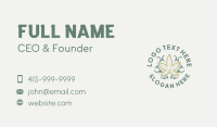 Hemp Weed Line Circle Business Card Image Preview