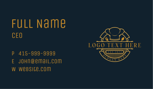 Toque Chef Restaurant Business Card Design Image Preview