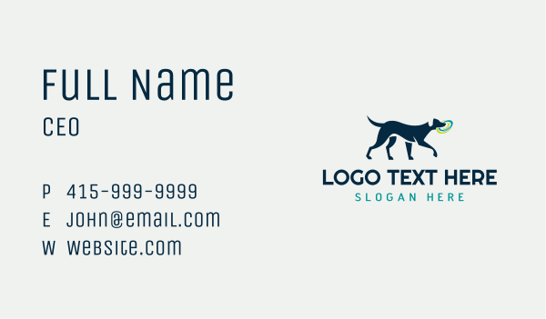 Dog Pet Frisbee Fetch Business Card Design Image Preview