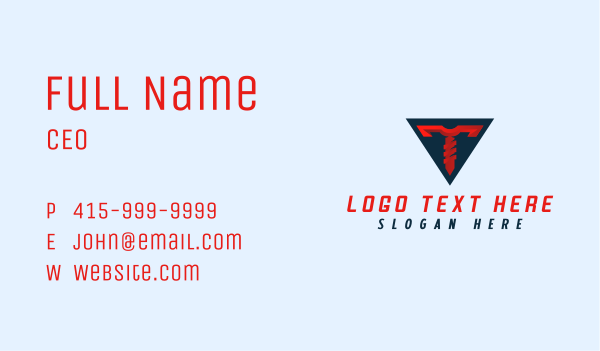 Triangle Screw Letter T Business Card Design Image Preview