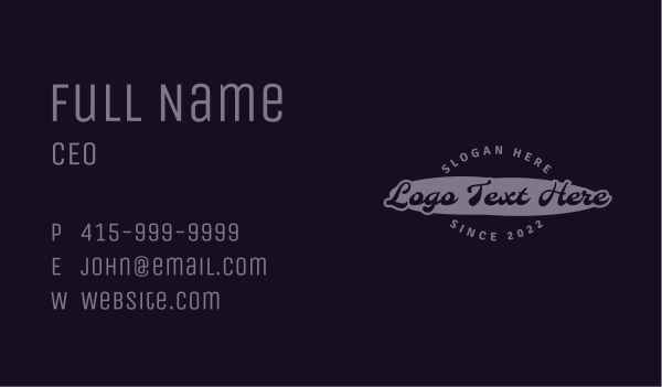 Funky Urban Script Business Card Design Image Preview