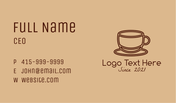 Minimalist Coffee Cup  Business Card Design Image Preview