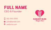 Pink Pillar Heart Business Card Image Preview