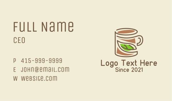 Organic Coffee Mug  Business Card Design Image Preview