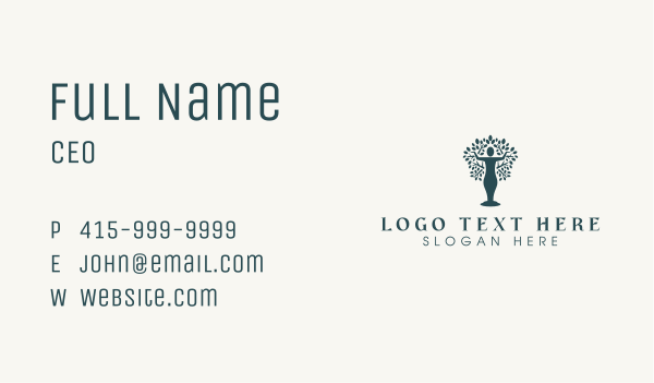 Organic Human Tree Business Card Design Image Preview