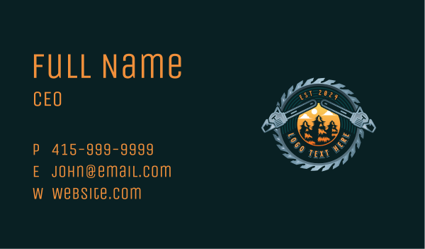 Chain Saw Logging Joinery Business Card Design Image Preview