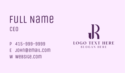 J & R Monogram Business Card Image Preview