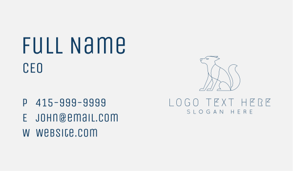 Blue Sitting Dog Business Card Design Image Preview