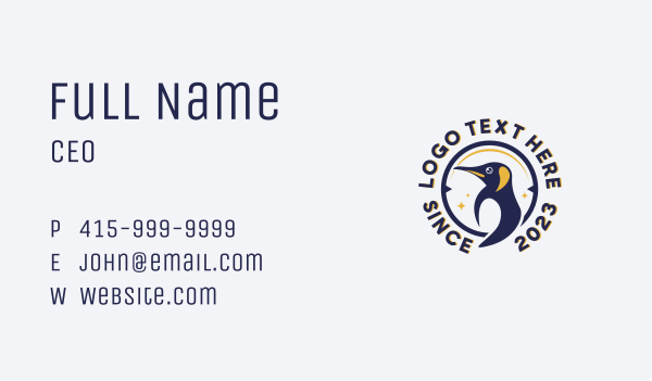 Arctic Penguin Bird Business Card Design Image Preview