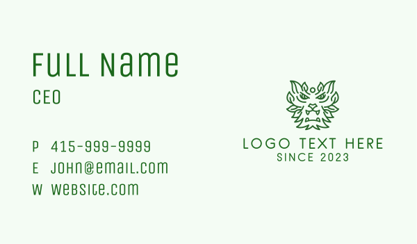 Green Leaf Monster Business Card Design Image Preview