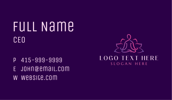 Wellness Lotus Yoga Business Card Design Image Preview