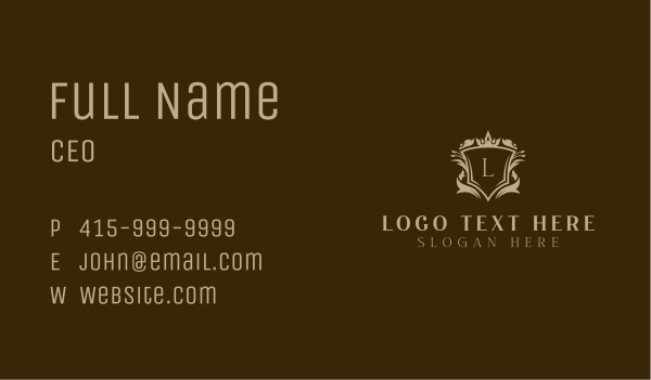 Royal Monarch Shield Business Card Design Image Preview