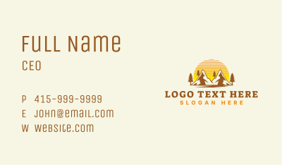Outdoor Mountain Sunset Business Card Image Preview