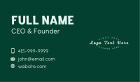 Green Cursive Wordmark Business Card Image Preview