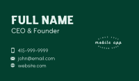 Green Cursive Wordmark Business Card Design