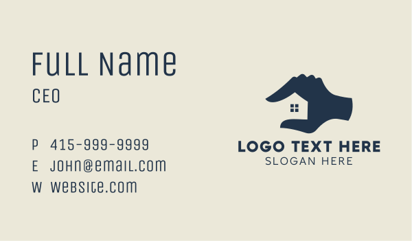 Realty Home Hand  Business Card Design Image Preview