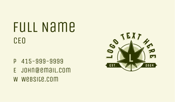 Marijuana Leaf Cannabis Business Card Design Image Preview