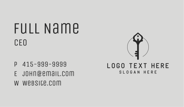 Black Key Housing Business Card Design Image Preview