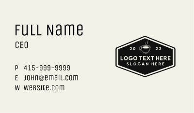 Hot Coffee Drink Business Card