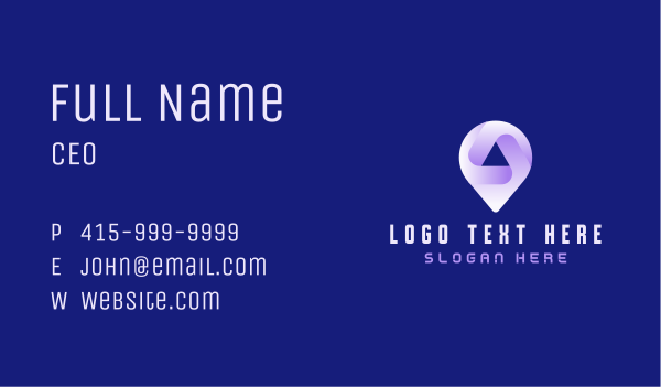Gradient Location Pin Tracker Business Card Design Image Preview