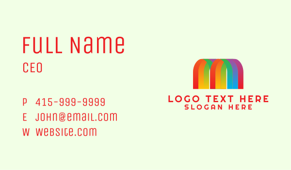 Rainbow LGBT Letter M Business Card Design Image Preview