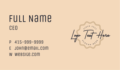 Vintage Cursive Wordmark  Business Card Image Preview