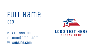 Patriotic American Star  Business Card Image Preview