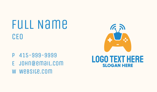 Antenna Signal Wireless Gamepad Business Card Design Image Preview
