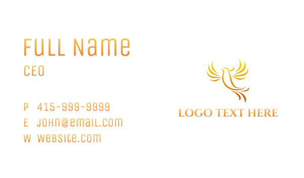Flying Phoenix Flame Business Card Design Image Preview