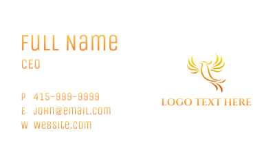 Flying Phoenix Flame Business Card Image Preview