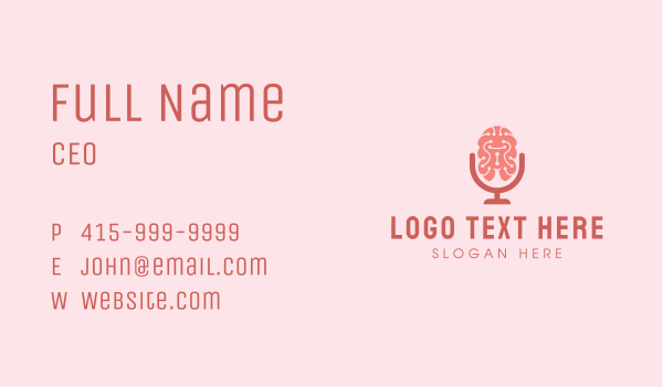 Brain Microphone Podcast Business Card Design Image Preview