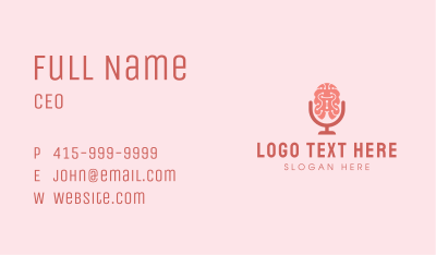 Brain Microphone Podcast Business Card Image Preview