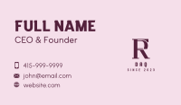 F & R Monogram Business Card Image Preview