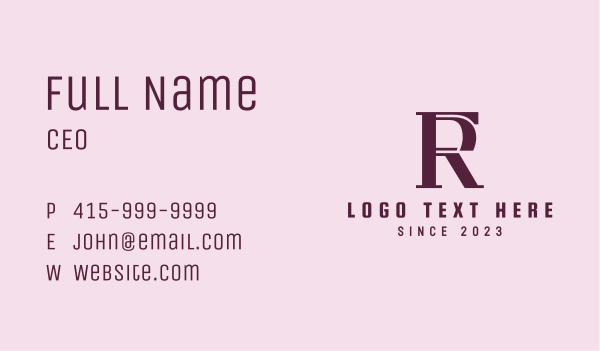 F & R Monogram Business Card Design Image Preview