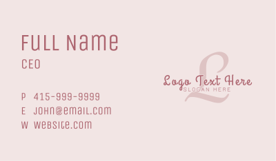 Beauty Cursive Letter Business Card Image Preview