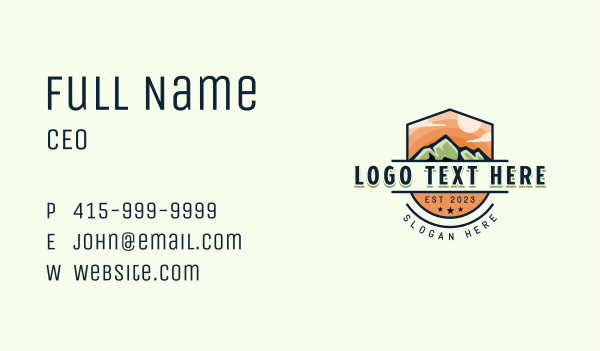 Mountain Outdoor Trekking Business Card Design Image Preview