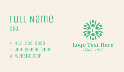 Green Environmental Letter  Business Card Image Preview