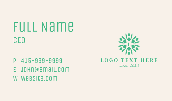 Green Environmental Letter  Business Card Design Image Preview